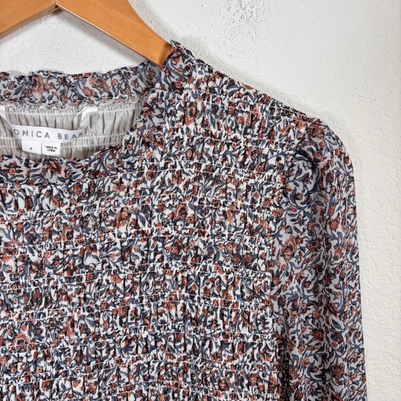 Veronica Beard Farha Vine Print Dress Size 4 Floral Mini Dress - Picture 5 of 6